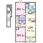 仮称）西茅原アパートBの間取り画像