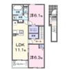 フェリーチェ 向日葵 Ⅱの間取り画像