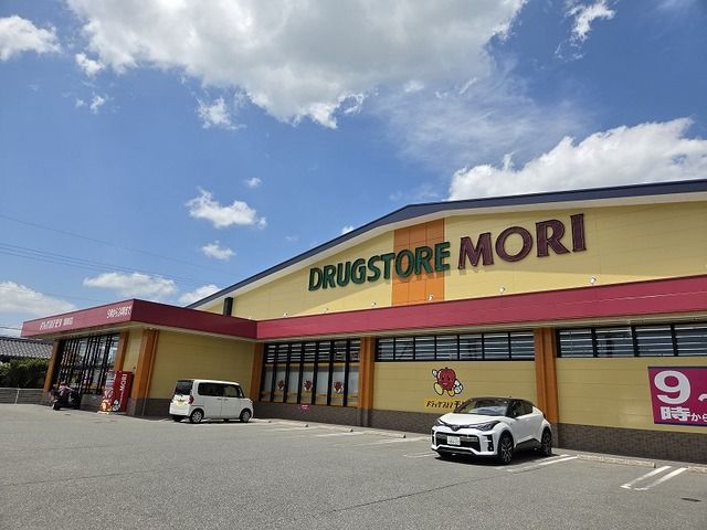近くのドラッグストアモリ国衙店まで500m（徒歩7分）