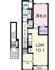 藤光町1丁目アパート Ⅱの間取り画像