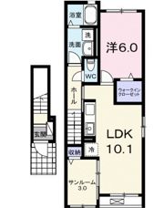 藤光町1丁目アパート Ⅱの間取り画像