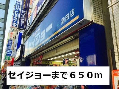 近くのセイジョー蒲田店まで650m（徒歩9分）