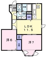 グランディール愛光Bの間取り画像