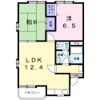 ビレッジ和楽Aの間取り画像