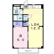 ルネッサンス久米Bの間取り画像
