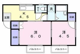 ハイツ野崎Aの間取り画像