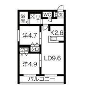 アルファスクエア平岸4条の間取り画像