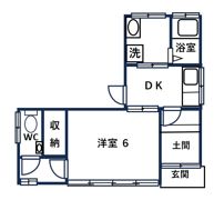 川戸平屋戸建ての間取り画像