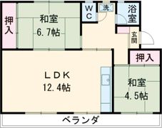 鍋屋上野住宅9号棟の間取り画像