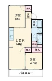 コーポラス中井Bの間取り画像