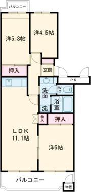 東急ドエル桶川ビレッジの間取り画像