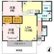 フェリオ 一ツ橋の間取り画像