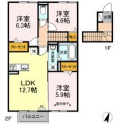 グランシャリオ穴橋 B棟の間取り画像