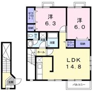 霞台ハイツ Cの間取り画像
