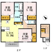 D-room上二十町の間取り画像