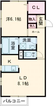 グレイス見川 Bの間取り画像