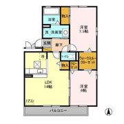 ベルデュール A・Bの間取り画像