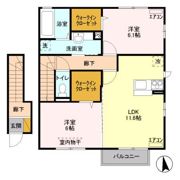 ヴィラージュ学園 Bの間取り画像