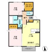 ゼピュロス学園の森 Pの間取り画像