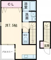 インターヒルズ鳥栖Bの間取り画像