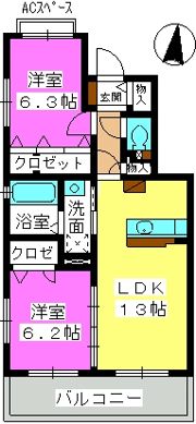 ラフィーネ （ローズ）の間取り画像