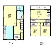 七飯大川メゾネットの間取り画像