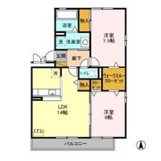 ベルデュール A・Bの間取り画像
