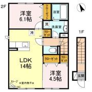 グリーンヒルズ Aの間取り画像