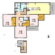 D-room中州の間取り画像