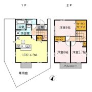 武庫之荘戸建貸家 D棟の間取り画像
