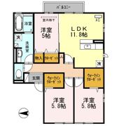 ハピネスAの間取り画像