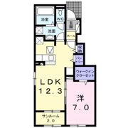 ウエスト アベイユ Bの間取り画像