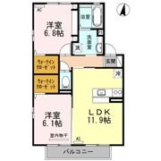 ハルブラッサム富の原 B棟の間取り画像