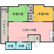 グランデール長園Bの間取り画像