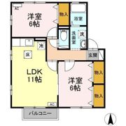 サンライフ八柳 Dの間取り画像