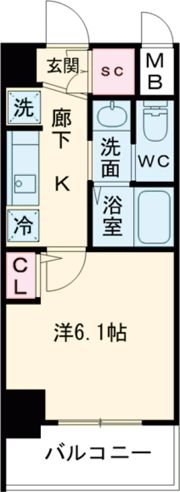 エステムコート神戸元町Ⅱリザーヴの間取り画像
