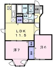 ハックベリーS Aの間取り画像