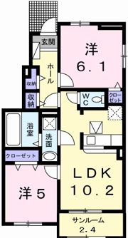 ル・レーブ坂上Ⅱの間取り画像