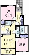 ル・レーブ坂上Ⅱの間取り画像