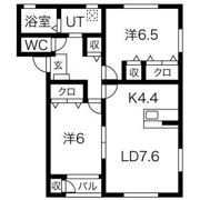クレセールSUGA A棟の間取り画像