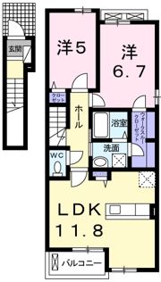 オリーブ赤穂Ⅱの間取り画像