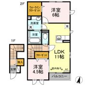ボンジュール相模大野Bの間取り画像