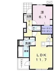 シャルマン大牟田中央の間取り画像