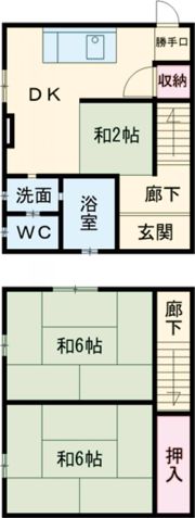 池田貸家 南の間取り画像