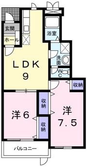メゾン梅の郷Aの間取り画像