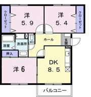 ニューエルディム裕Ⅱの間取り画像