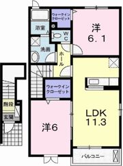サニーレジデンス御着Bの間取り画像