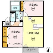 サンハイツ大麻Bの間取り画像