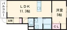 エスカレント姫方の間取り画像