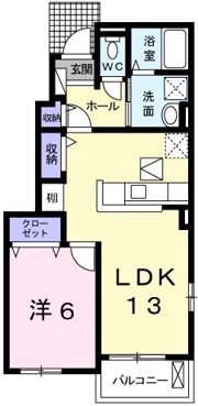 ソレイユBの間取り画像